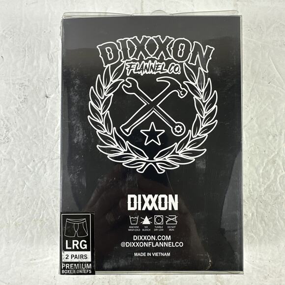 Dixxon Flannel Company Men’s LARGE Premium Boxer Briefs Black Logo 2 Pairs NIB - Picture 2 of 2